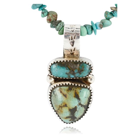 Handmade Certified Authentic BEN Navajo .925 Sterling Silver and Turquoise Native American Necklace 390792488172