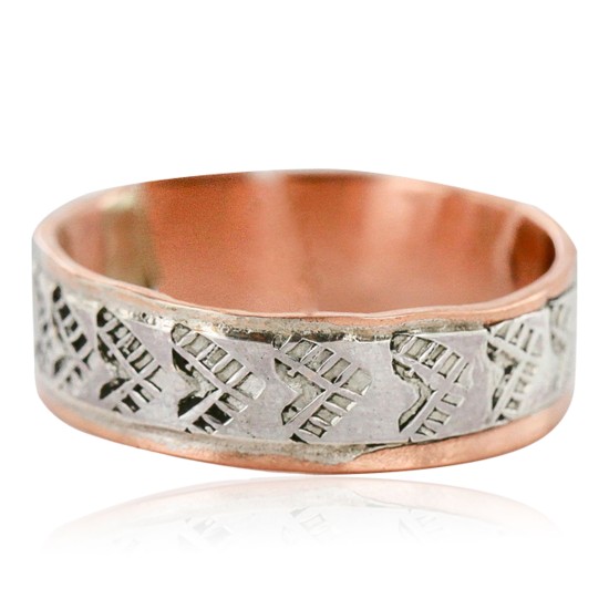 Handmade Certified Authentic by Navajo .925 Sterling Silver and Copper Native American Ring 16979-27 Handmade Certified Authentic by Navajo .925 Sterling Silver and Copper Native American Ring 16979-27