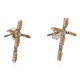 Handmade Certified Authentic Cross Zuni .925 Sterling Silver Natural Spiny Oyster Native American Stud Earrings 27220