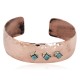 Handmade Certified Authentic Hammered Navajo Natural Turquoise Pure Copper Native American Bracelet 12953-2