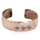 Handmade Certified Authentic Hammered Navajo Natural Turquoise Pure Copper Native American Bracelet 12953-2 Handmade Certified Authentic Hammered Navajo Natural Turquoise Pure Copper Native American Bracelet 12953-2