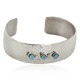 Handmade Certified Authentic Hammered Navajo Nickel Natural Turquoise Native American Bracelet 12957-3 Handmade Certified Authentic Hammered Navajo Nickel Natural Turquoise Native American Bracelet 12957-3