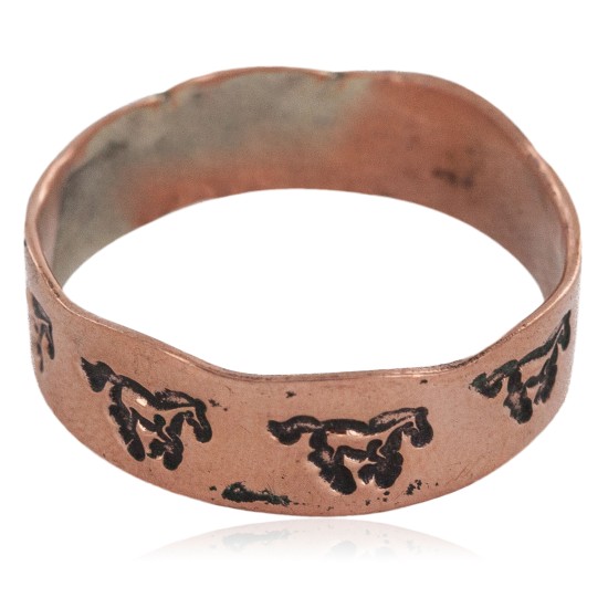 Handmade Certified Authentic Horse Navajo Native American Pure Copper Ring 17091-15 Handmade Certified Authentic Horse Navajo Native American Pure Copper Ring 17091-15