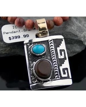 Handmade Certified Authentic Navajo .925 Sterling Silver 12kt Gold Filled Natural Turquoise Native American Necklace 370808784595
