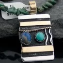 Handmade Certified Authentic Navajo .925 Sterling Silver 12kt Gold Filled Turquoise and LAPIS Native American Necklace 370795908964