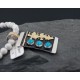 Handmade Certified Authentic Navajo .925 Sterling Silver 12kt GoldFilled Whiite Turquoise Native American Necklace 390576104124