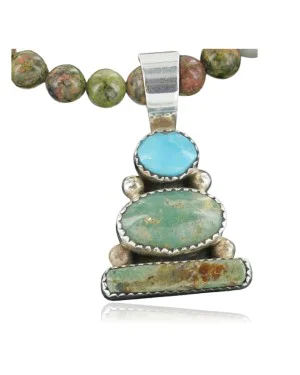 Handmade Certified Authentic Navajo .925 Sterling Silver AJAX and Turquoise Native American Necklace 370916228707