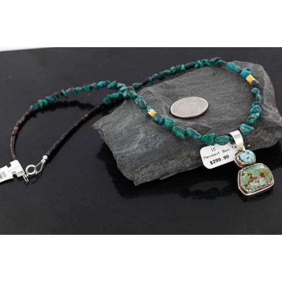 Handmade Certified Authentic Navajo .925 Sterling Silver AJAX and Turquoise Native American Necklace 370989691463 All Products 370989691463 370989691463 (by LomaSiiva)