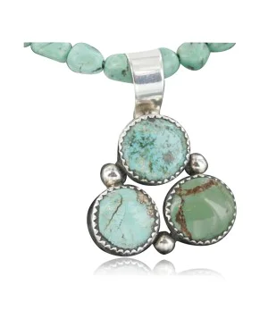 Handmade Certified Authentic Navajo .925 Sterling Silver AJAX and Turquoise Native American Necklace 390674067748