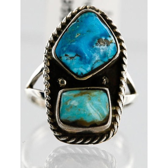 HANDMADE Certified Authentic Navajo .925 Sterling Silver and Creeple Creek Turquoise Native American Ring 371106414413 HANDMADE Certified Authentic Navajo .925 Sterling Silver and Creeple Creek Turquoise Native American Ring 371106414413