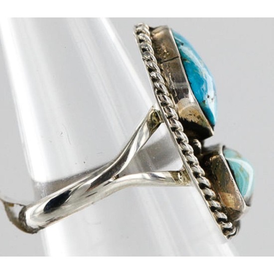 HANDMADE Certified Authentic Navajo .925 Sterling Silver and Creeple Creek Turquoise Native American Ring 371106414413 HANDMADE Certified Authentic Navajo .925 Sterling Silver and Creeple Creek Turquoise Native American Ring 371106414413
