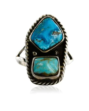 HANDMADE Certified Authentic Navajo .925 Sterling Silver and Creeple Creek Turquoise Native American Ring  371106414413