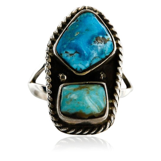 HANDMADE Certified Authentic Navajo .925 Sterling Silver and Creeple Creek Turquoise Native American Ring 371106414413 HANDMADE Certified Authentic Navajo .925 Sterling Silver and Creeple Creek Turquoise Native American Ring 371106414413