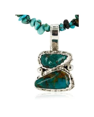 Handmade Certified Authentic Navajo .925 Sterling Silver and Turquoise Coral Native American Necklace 16023-3