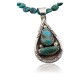 Handmade Certified Authentic Navajo .925 Sterling Silver and Turquoise Native American Necklace 370877861596