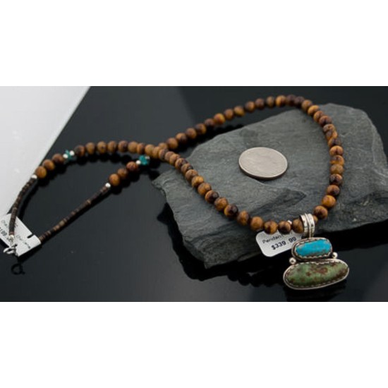 Handmade Certified Authentic Navajo .925 Sterling Silver and Turquoise Native American Necklace 370884683377 Handmade Certified Authentic Navajo .925 Sterling Silver and Turquoise Native American Necklace 370884683377