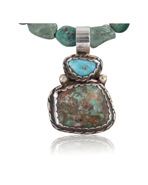 Handmade Certified Authentic Navajo .925 Sterling Silver and Turquoise Native American Necklace 370897385421