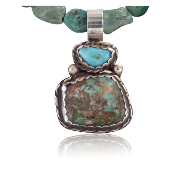 Handmade Certified Authentic Navajo .925 Sterling Silver and Turquoise Native American Necklace 370897385421