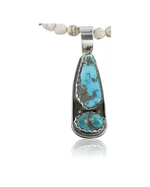 Handmade Certified Authentic Navajo .925 Sterling Silver and Turquoise Native American Necklace 370916066080