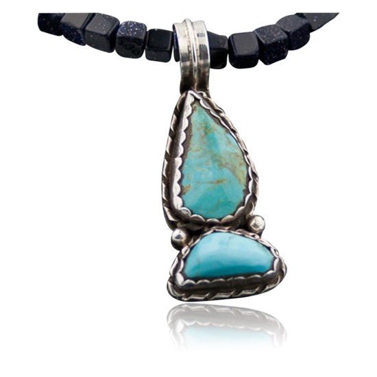Handmade Certified Authentic Navajo .925 Sterling Silver and Turquoise Native American Necklace 370925801845