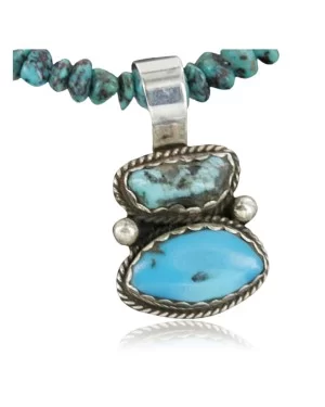 Handmade Certified Authentic Navajo .925 Sterling Silver and Turquoise Native American Necklace 370964181461