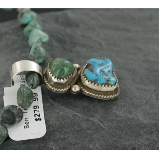 Handmade Certified Authentic Navajo .925 Sterling Silver and Turquoise Native American Necklace 370964627960