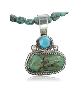 Handmade Certified Authentic Navajo .925 Sterling Silver and Turquoise Native American Necklace 370967599430