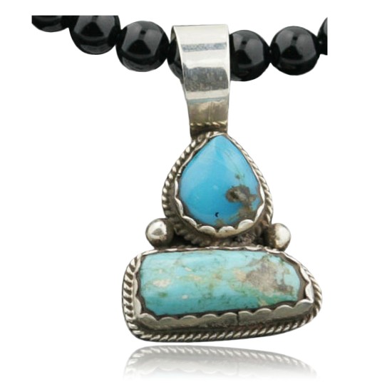 Handmade Certified Authentic Navajo .925 Sterling Silver and Turquoise Native American Necklace 370974617438