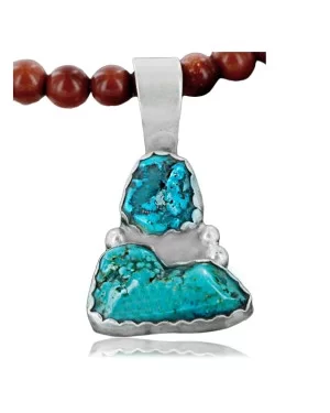 Handmade Certified Authentic Navajo .925 Sterling Silver and Turquoise Native American Necklace 370989080807