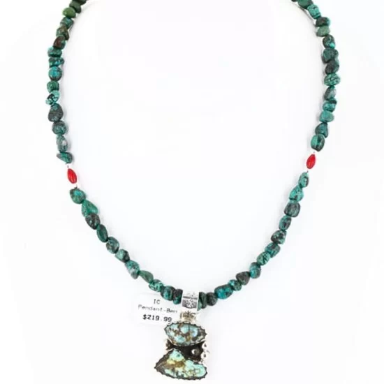 Handmade Certified Authentic Navajo .925 Sterling Silver and Turquoise Native American Necklace 370996088454