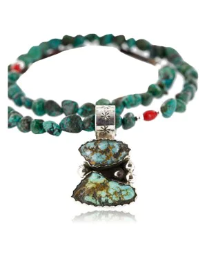 Handmade Certified Authentic Navajo .925 Sterling Silver and Turquoise Native American Necklace 370996088454