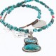 Handmade Certified Authentic Navajo .925 Sterling Silver and Turquoise Native American Necklace 371002915601