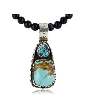 Handmade Certified Authentic Navajo .925 Sterling Silver and Turquoise Native American Necklace 371006022155