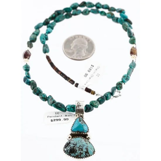 Handmade Certified Authentic Navajo .925 Sterling Silver and Turquoise Native American Necklace 371013528686 Handmade Certified Authentic Navajo .925 Sterling Silver and Turquoise Native American Necklace 371013528686