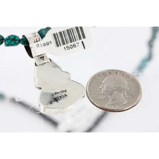 Handmade Certified Authentic Navajo .925 Sterling Silver and Turquoise Native American Necklace 371013528686 Handmade Certified Authentic Navajo .925 Sterling Silver and Turquoise Native American Necklace 371013528686