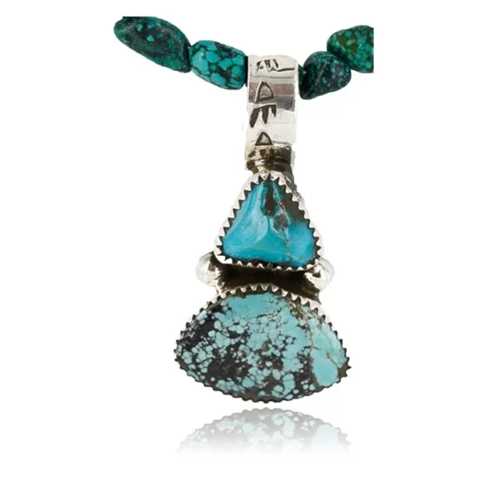 Handmade Certified Authentic Navajo .925 Sterling Silver and Turquoise Native American Necklace 371013528686 Handmade Certified Authentic Navajo .925 Sterling Silver and Turquoise Native American Necklace 371013528686