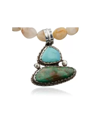 Handmade Certified Authentic Navajo .925 Sterling Silver and Turquoise Native American Necklace 390642578647