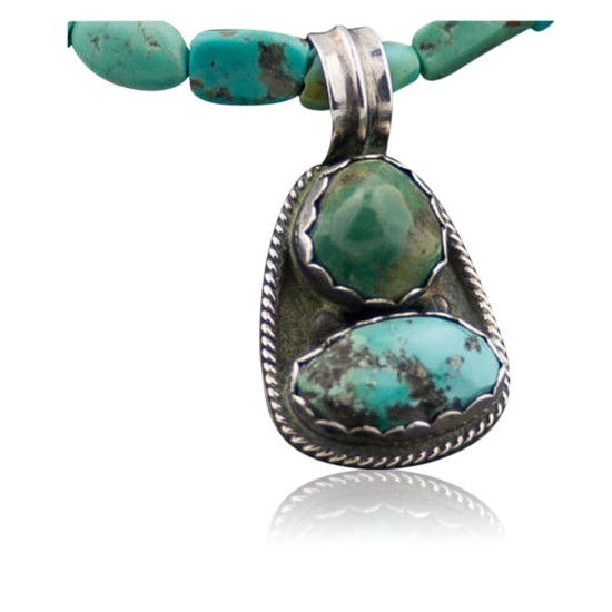 Handmade Certified Authentic Navajo .925 Sterling Silver and Turquoise Native American Necklace 390645487726