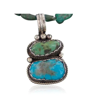 Handmade Certified Authentic Navajo .925 Sterling Silver and Turquoise Native American Necklace 390654095590