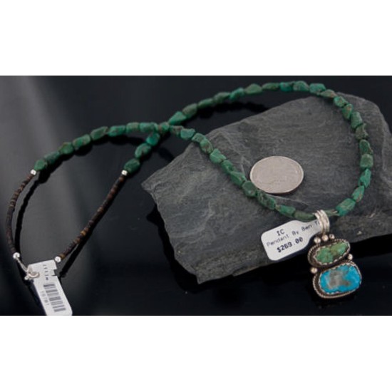 Handmade Certified Authentic Navajo .925 Sterling Silver and Turquoise Native American Necklace 390654095590 Handmade Certified Authentic Navajo .925 Sterling Silver and Turquoise Native American Necklace 390654095590