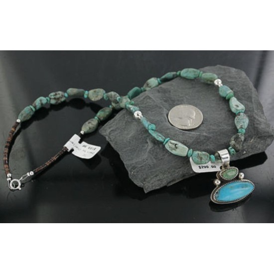 Handmade Certified Authentic Navajo .925 Sterling Silver and Turquoise Native American Necklace 390668307471 Handmade Certified Authentic Navajo .925 Sterling Silver and Turquoise Native American Necklace 390668307471