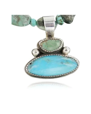 Handmade Certified Authentic Navajo .925 Sterling Silver and Turquoise Native American Necklace 390668307471