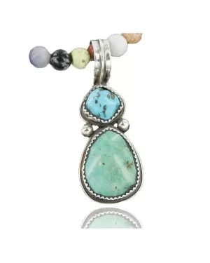 Handmade Certified Authentic Navajo .925 Sterling Silver and Turquoise Native American Necklace 390669814028