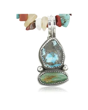 Handmade Certified Authentic Navajo .925 Sterling Silver and Turquoise Native American Necklace 390670142650