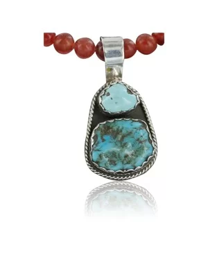 Handmade Certified Authentic Navajo .925 Sterling Silver and Turquoise Native American Necklace 390681054398