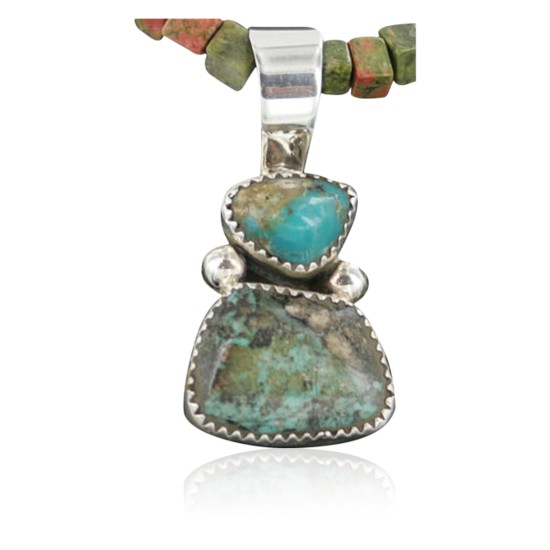 Handmade Certified Authentic Navajo .925 Sterling Silver and Turquoise Native American Necklace 390682093129