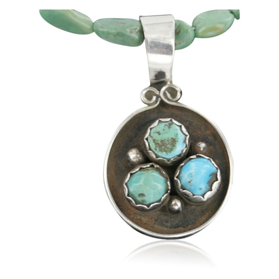 Handmade Certified Authentic Navajo .925 Sterling Silver and Turquoise Native American Necklace 390682291219