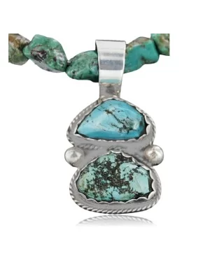 Handmade Certified Authentic Navajo .925 Sterling Silver and Turquoise Native American Necklace 390683040492