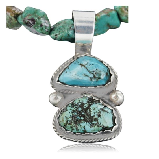 Handmade Certified Authentic Navajo .925 Sterling Silver and Turquoise Native American Necklace 390683040492