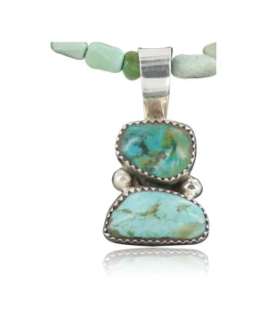 Handmade Certified Authentic Navajo .925 Sterling Silver and Turquoise Native American Necklace 390683809179